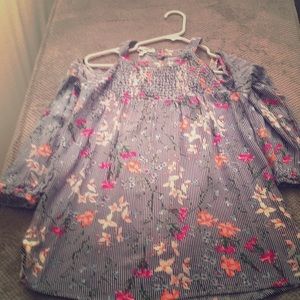 Floral Cold Shoulder Top